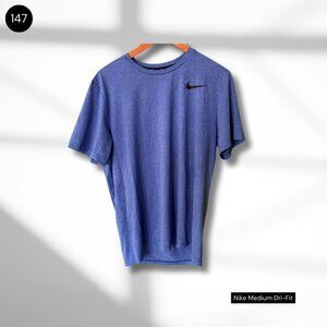 Nike Dri-FIT T-Shirt | Medium | Heathered Blue Athletic Top